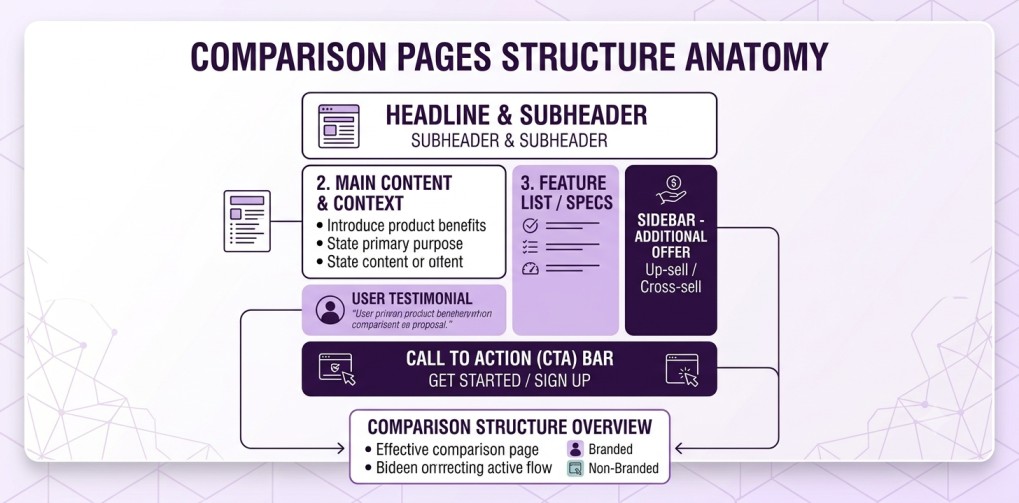 comparison pages structure anatom
