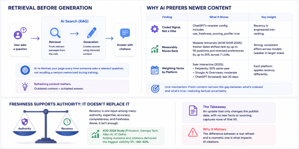 why ai systems value fresh content